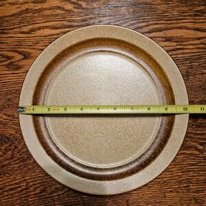 Pottery Craft USA Stoneware Dinner Plate Brown Tan Speckled Mid Century Modern‎